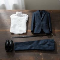 Striped Suit Set Lifelike Appearance Black Suit Set Long-Lasting for Collectors
