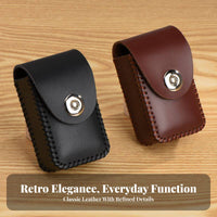 Hands-Effortless Leather Folding Glasses Case Compact Belt Clip Eyeglass Case Safeguarding for Adults, Seniors, Daily Use, Outdoor, Outdoors