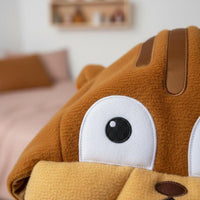 Kids Squirrel Costume Soft Fleece Material Soft Creature Pajamas Front Fastener