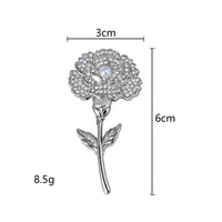 Carnation Flower Brooch Mother's Day Gift Flower Brooch Rhinestone Embellished