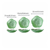 3 Pieces Large Capacity Pearlescent Petal Serving Bowl Long-Lasting 3 Piece Glass Fruit Plate Set Hammered Texture for Dining Table