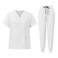 Nurse Attire Set Multi-Pocket V-Neck Scrub Set Soft and Comfortable