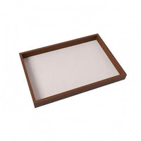 Walnut Jewelry Tray Beige Lined Household Storage Rectangular