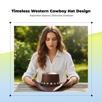 Wide-brim leather sun hat shields sun.