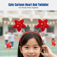 Patriotic Day Headband, Kids Red Flag, Star, Heart, Holiday Party Accessory