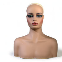Mannequin Head with Shoulders Matte Jewelry Display Stand Sculpted for Jewelers
