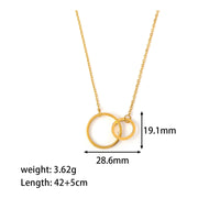 Double Hoop Pendant Necklace Stainless Steel Interlocking rings Necklace Minimalist Design Double Hoop Pendant for Women, Girls, Daily Wear, Office