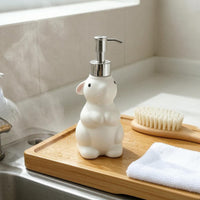Rabbit-Shaped Dispenser Bottle 180 Ml Rabbit Pump Bottle Glossy White for Sink