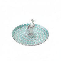 Gold Peacock Serving Tray Multi-Functional Peacock Fruit Bowl Ornate Design