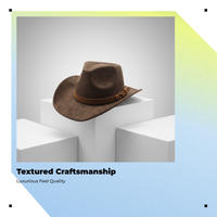 Western Wool Fedora Hat Wide Brim Sun Protection