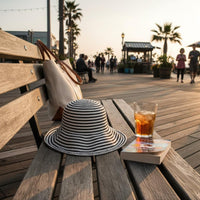 Women's Striped Fisherman Hat UPF 50 Protection Striped Wide Brim Sun Hat
