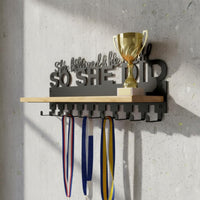 Medal Rack with Hooks Upgrade Version Award Shelf Easy to Install