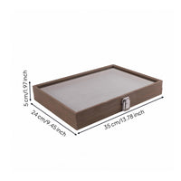 Jewelry Display Box Wood-Grain Jewelry Storage Box Polished Soft Interior
