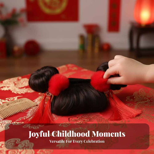 Baby Hairpiece Headband Photoshoot Prop Headband with Bangs and Buns Young Child Fake Bangs Hairband Cute Hair Design Infant