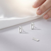 Oval Stud Earrings Simple Jewelry Unique for Office, Teens