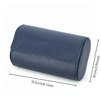 Leather Watch Storage Box Soft Velvet Lining 2-Slot Watch Box Compact for Couples