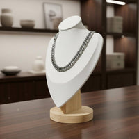 Necklace Display Bust Stable Wooden Base Velvet Necklace Holder for Retail Shop