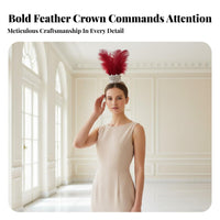 Crystal Feather Headdress Lively Feathers Gothic Performance Girl Headpiece Performance Girl Feather Headpiece Dramatic Effect