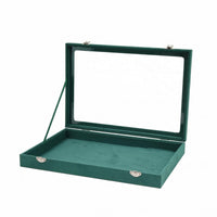 Velvet Jewelry Box Rectangular Accessory Storage Portable