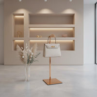 Stainless Steel Bag Rack High Weight Capacity Purse Display Stand Metal Purse Hanger Rack Sleek Finish for Retailers