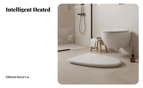 Intelligent Temperature Control Heated Smart Toilet Seat Leakage Protection Heated Toilet Seat Easy Installation Bathroom Fixture Energy Saving Mode for Seniors, People with Mobility Issues, Families, Hotel, Apartment, Home