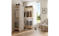 Accessible Corner Wardrobe Space-Saving Corner Garment Rack Accessible Clothes Rack Easy to Reach Metal Wardrobe Cabinet Large