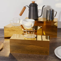 5 Pieces 5 Piece Buffet Display Set Multipurpose Acrylic Display Riser Set Mirrored Food Riser Easy Cleaning & Maintenance