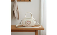 Dotted Mini Purse Lace Trim Heart Crossbody Bag Detachable Strap for Outings