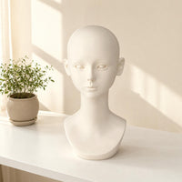 Mannequin Head Bust Smooth Face Model Unmade for Shop Window, Studio Photography