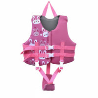 Kids Life Jacket Front Zipper Swim Aid Vest Cute Print for Snorkeling