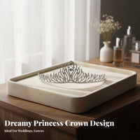 Bridal Crown Regal Design Bridal Feather Tiara Crystal Princess Crown High Glow Crystal Wedding Headpiece Sparkling