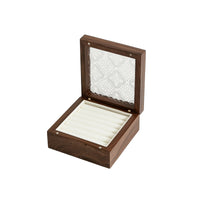 Jewelry Box with Window Padded Jewelry Box Wood Grain for Dresser, Women