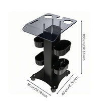Rolling Salon Cart Side Cups Salon Cart Tool Organizer for Barbers