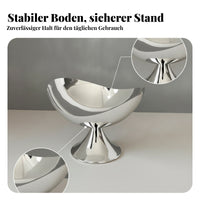 Fluted Pedestal Tray Silver Crescent-Shaped Tray Stable Base