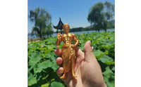 Gold Buddha Statue Muscular Standing Figurine Luxurious Accent