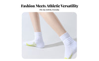 Non-Slip Towel Bottom Crew Socks Sweat-Wicking Cushioned Tennis Socks Breathable for Badminton Players, Women, Competitions, Workout, Hiking