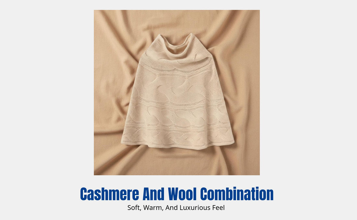 Autumn Winter Knitted Cashmere Cape, Thick Pullover Shawl, High Neck Scarf, Unisex, Minimalist