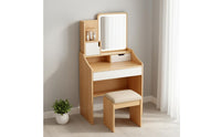Small Dressing Table Set Space-Saving Design Cosmetic Vanity with Drawers