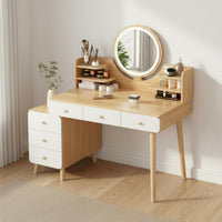 Vanity Table with Side Cabinet Ample Storage Bedroom Furniture for Women
