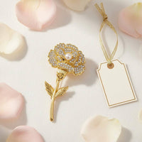 Carnation Flower Brooch Mother's Day Gift Flower Brooch Rhinestone Embellished