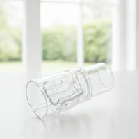 Clear Respirator Connector with Slotted Section Transparent Cylindrical Connector Adapter with Locking Tabs Rigid Compact for Travelers, Home, Travel