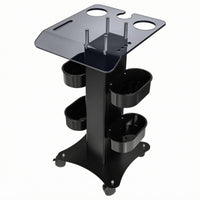 Rolling Salon Cart Side Cups Salon Cart Tool Organizer for Barbers