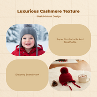 Family Cashmere Earflap Hat Foldable Wool Tassel