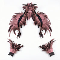 Feather Costume Shawl with Wrist Cuffs Lightweight Feather Shawl Soft for Party