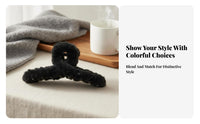 Furry Grip Fastener Korean Design Furry Fastener Furry Jaw Clamp Strong Hold Fuzzy Hair Clamp Nonslip for Women, Everyday Wear