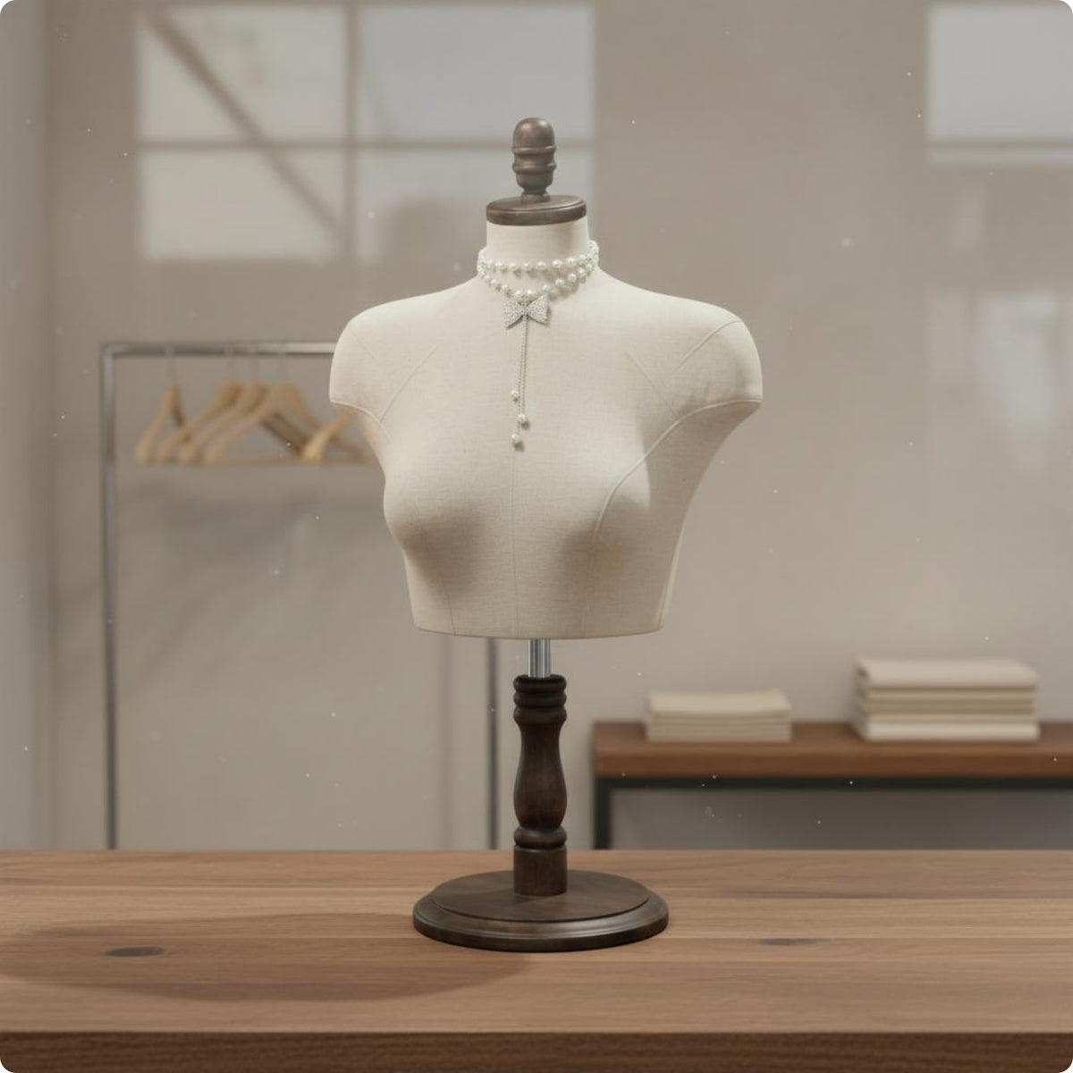 Female Torso Mannequin Sturdy Base Dress Form Torso Neck Cap for Sewing Room