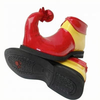 Curled Toe Clown Shoes Glossy Performance Footwear Rounded Opening