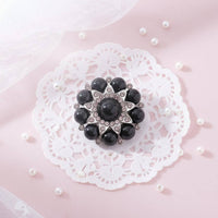 Pearl Rhinestone Flower Button Elegant Aesthetic Pearl Flower Button Korean