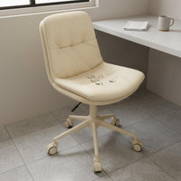 Waterproof Cushioned Vanity Stool with Back Easy to Clean Upholstered Rolling Computer Chair Comfortable Cushion Home Furniture Nordic Design for Women, Students