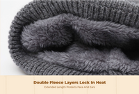 Thick Knit Winter Hat & Fleece-Lined Neck Gaiter, Unisex
